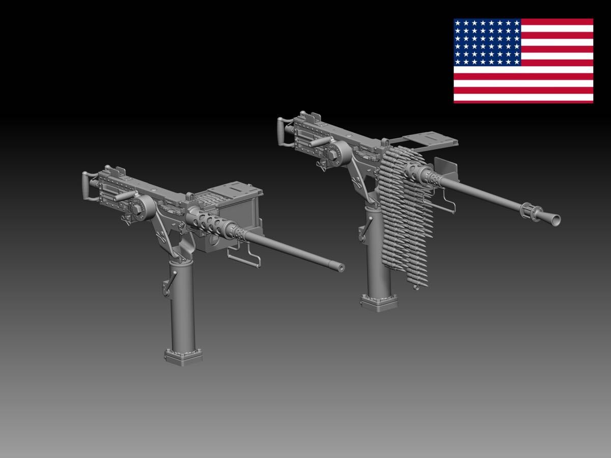 1/12 レジンキット 未塗装 WW2 アメリカ軍 ブローニングM2重機関銃 240827拍卖