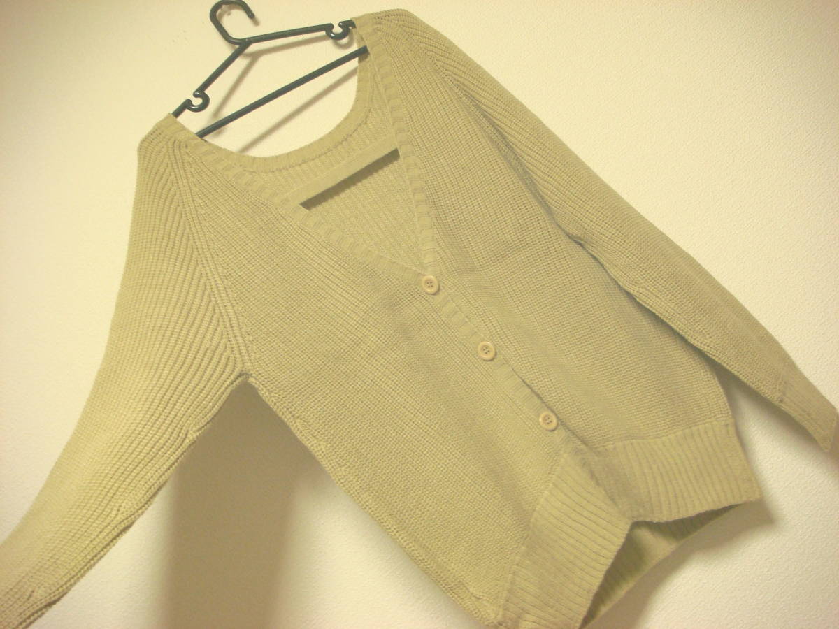 メゾンギルフィー ザックリゆったり バックボタン飾り付き ニット チュニック カーディガン タグ付き未使用 2WAY 新品拍卖