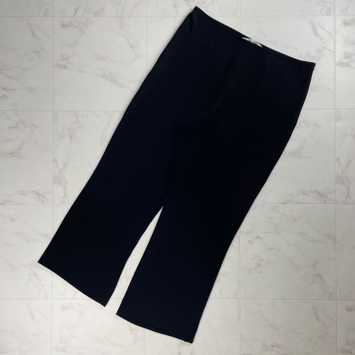 MARINA RINALDI マリナ リナルディ イタリア製 ワイドパンツ サイドジップ ボトムス レディース 黒 ブラック サイズ11*RC1199拍卖