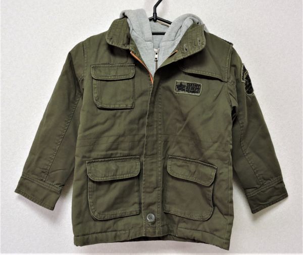 ☆【新品】3can4on サンカンシオン 重ね着風ミリタリージャケット 120拍卖