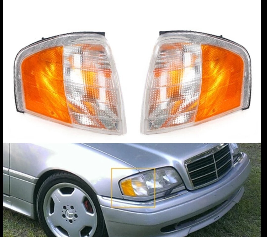③メルセデスベンツ Cクラス 左右セットw202 c230 c280 1994-2004 フロントコーナーランプ ライト レンズ カスタム 交換用 純正互換品拍卖