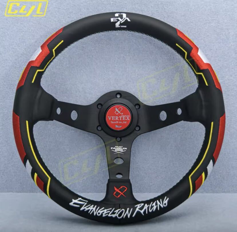 ③【送料無料】ユニバーサルレーシングスポーツ カースタイリング jdm 13インチ evangion ステアリングホイール ディープコーン拍卖
