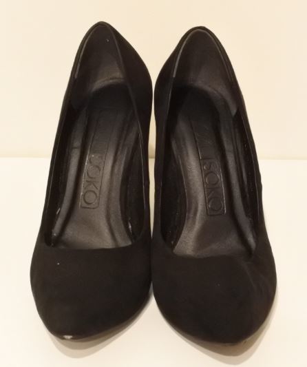 SOKUSOKO ソクソコ パンプス ブラック 23.5cm スエード調 ③ akskre k2h1204★拍卖