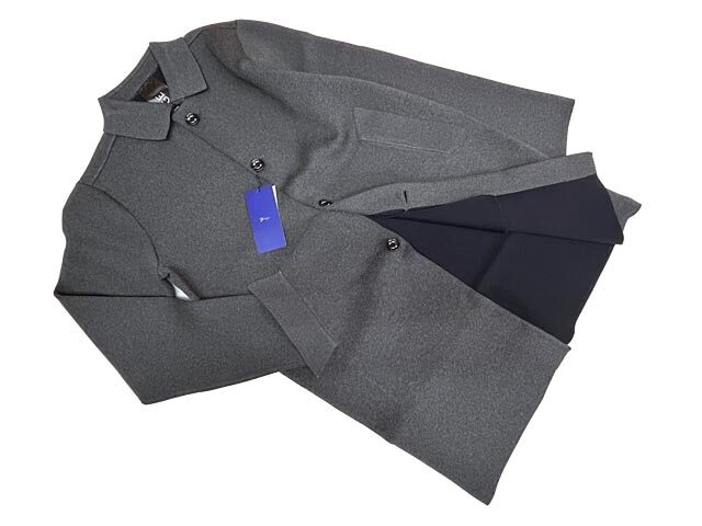 【送料無料】未使用新品 420810-004【19800円】XL(50) グレー G-stage/ジーステージ ダブルフェイスニットジャージステンカラーコート拍卖