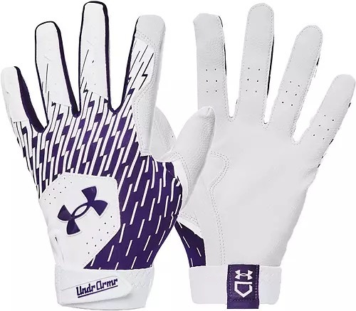 【US仕様 サイズL】アンダーアーマー 野球 バッティング グローブ クリーンアップ Batting Gloves 両手組 手袋 バッテ パープル拍卖