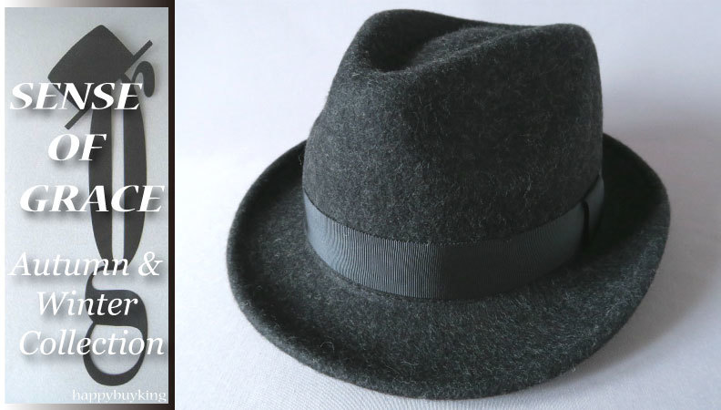 grace 大きいサイズ★2025フェルトウール中折れハット【CG/XL】新品 サイズ調節可能 男女兼用 BIG SIZE ビッグサイズ センスオブグレース拍卖
