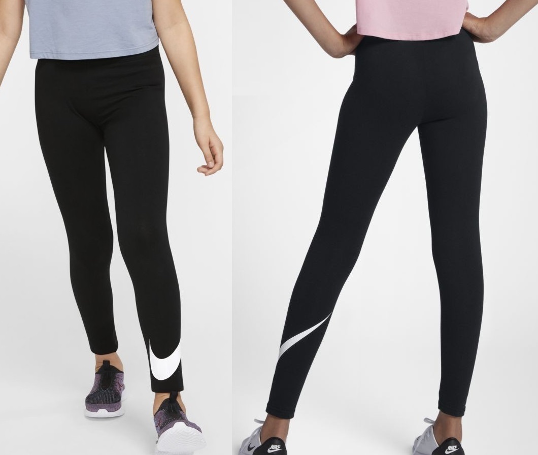 NIKE ガールズ タイツ 黒 ブラック 140 ナイキ スウッシュ レギンス スパッツ パンツ AR4076-010拍卖