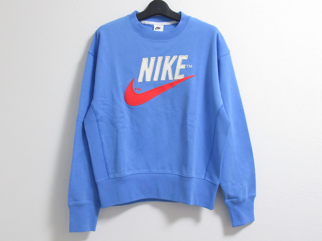 NIKE AS M NSW トレンド オーバーシャツ ブルー 水色 M ナイキ スウェット トレーナー プルオーバー ロゴ刺繍 モックネック DO8892-412拍卖