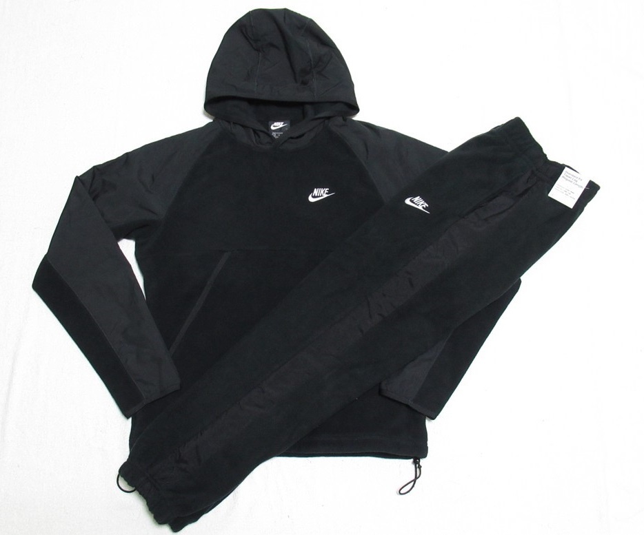 NIKE ウィンター フリース セットアップ 黒 ブラック S ナイキ 起毛 プルオーバー パンツ ジャージ セットアップ CU4364-010 DD4893-010拍卖