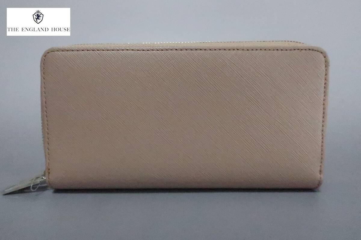 新品 ちょっと難あり 本革 イングランドハウス ダブルファスナー ラウンド長財布 6513-5250 ライトブラウン拍卖