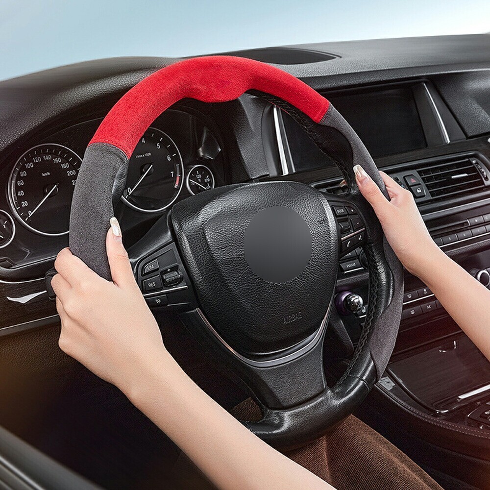 新型5D ハンドルカバー エクストレイル T33/SNT33 T32 スエード製 ナッパPUレザー ステアリングカバー compass1717404159拍卖