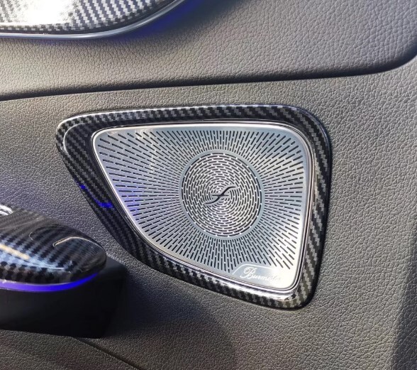 ベンツ W206 S206 C180 C200 C220dCクラス セダン ワゴン オールテレイン カーボン調 ピーカーリング ドアスピーカー compass1715763469拍卖