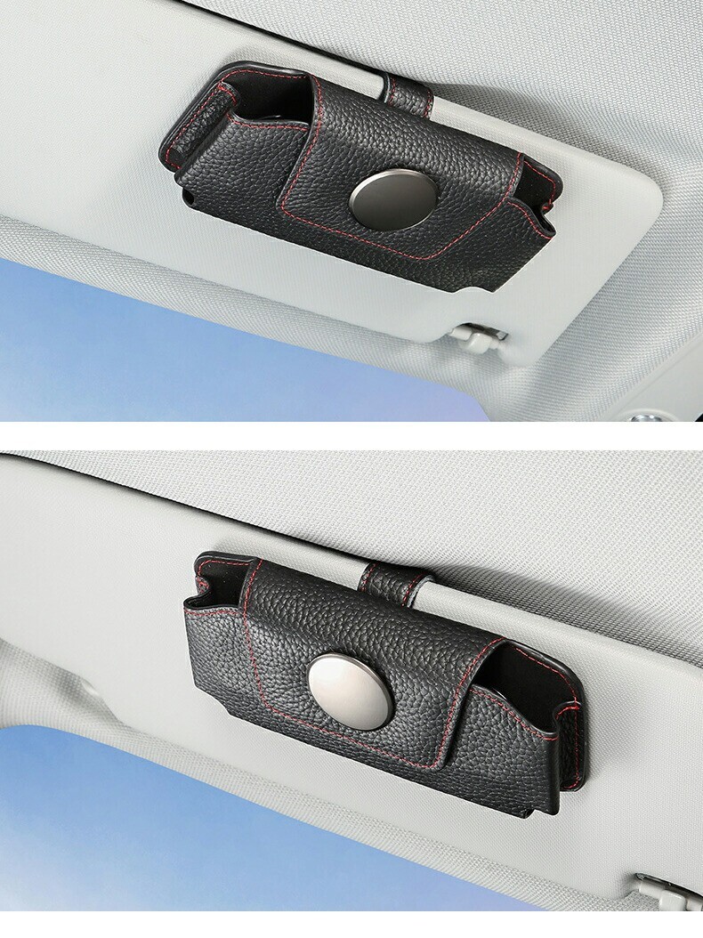 N-BOX車用メガネポケット サングラスポケット PUレザー 車載収納 車載バイザーポケット サンバイザーポケットlf-151拍卖