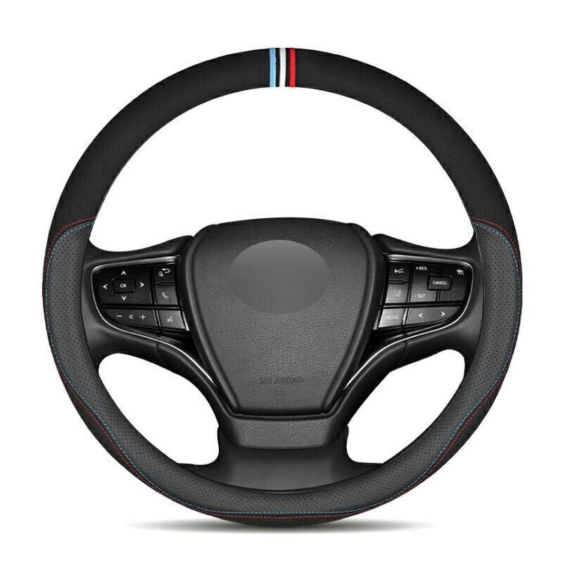 ハンドルカバー CT NX IS RX GS ES LS LX LC UX スエード+牛革製 Sサイズ ステアリングカバー 滑り止め 38CMlf-89拍卖