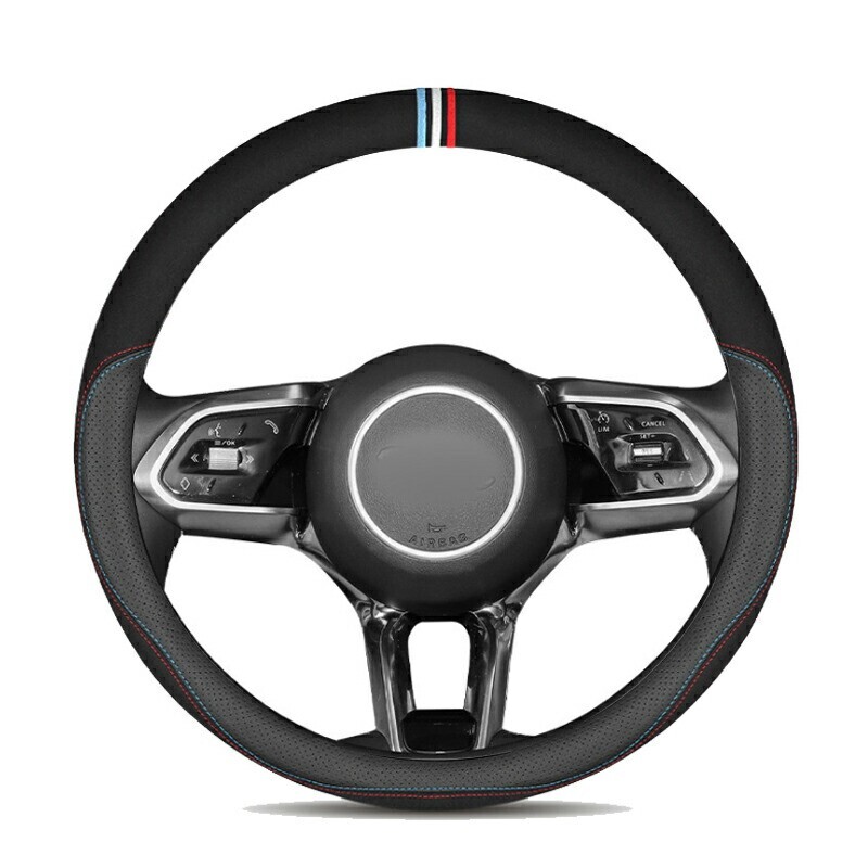 XF XJ XE XK Fペース Fタイプ Xタイプ Iペース スエード+牛革製 Sサイズ ステアリングカバー 滑り止め 38CMlf-90拍卖