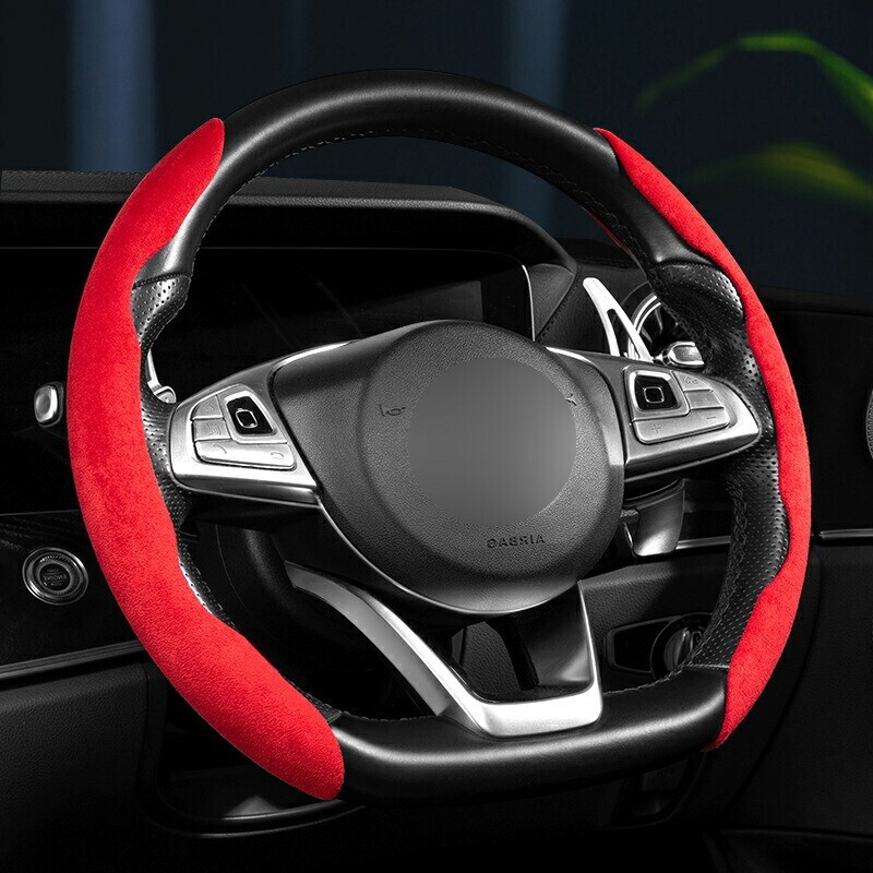 シビック シビック タイプR スエード製 本革パーツ スリップ止め キズ防止 ステアリングカバー 2個セットlf-545拍卖