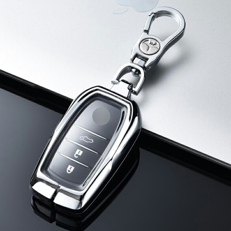 クラウン 210系 キーケースカバー ステンレス製 車用スマートキーケース 信号遮断なし ネジ止め付き キーホルダーセット lf-423拍卖
