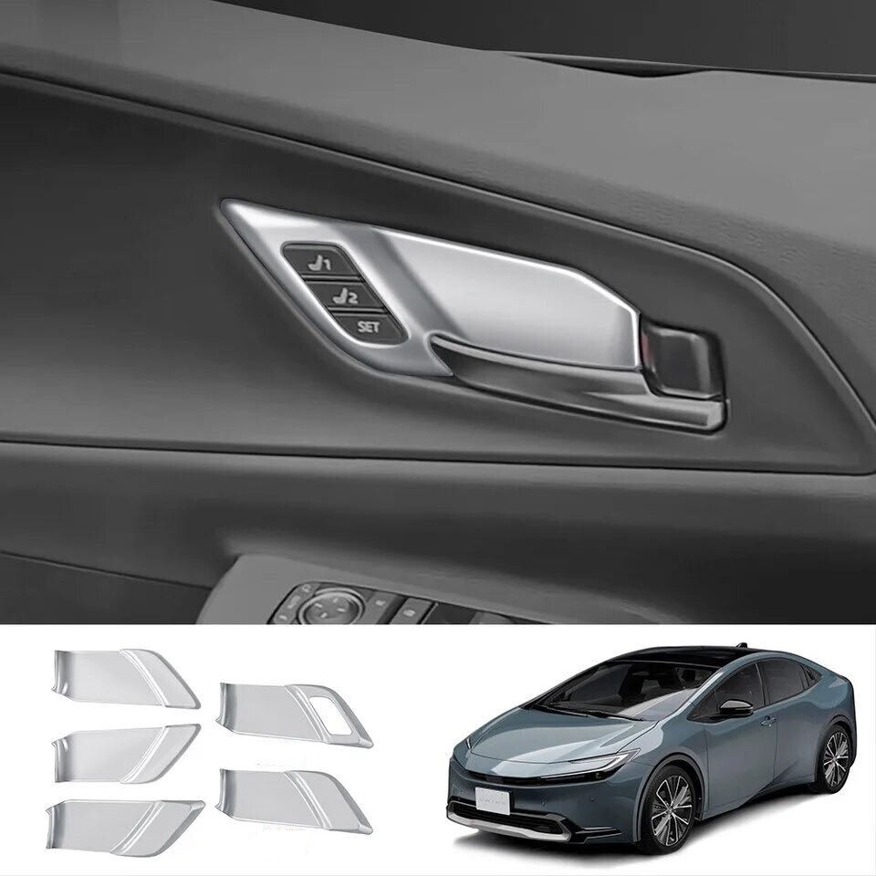 プリウス 60系 シルバー インナー ドアハンドルカバー ドアパネル ドアノブ シートメモリースイッチ 5P compass1719459573拍卖