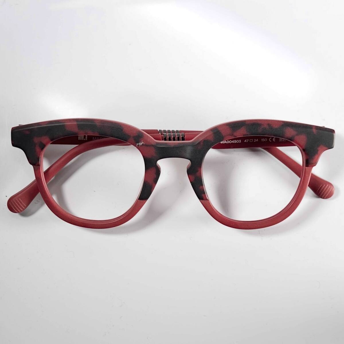 処分価格 Will.i.am 正規新品 希少 赤黒模様 ウィルアイアム メガネ イタリア社拍卖