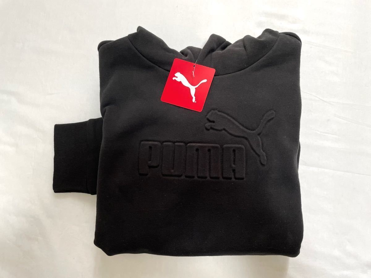 新品■PUMA プーマ キッズ レディース パーカー US:L (13-14Y) ブラック 黒 ロゴパーカー 拍卖