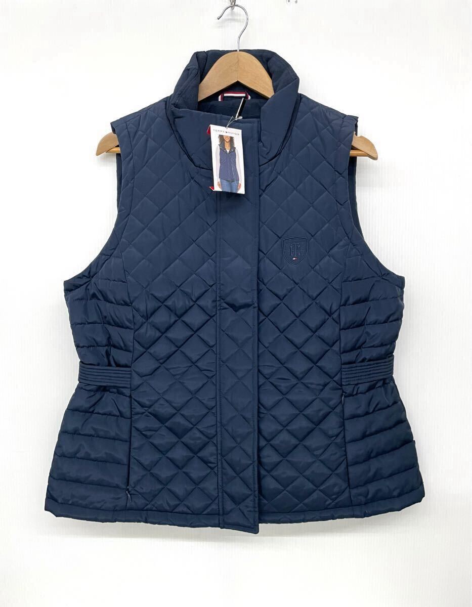 TOMMY トミーヒルフィガー レディース キルティング ベスト M ネイビー 拍卖