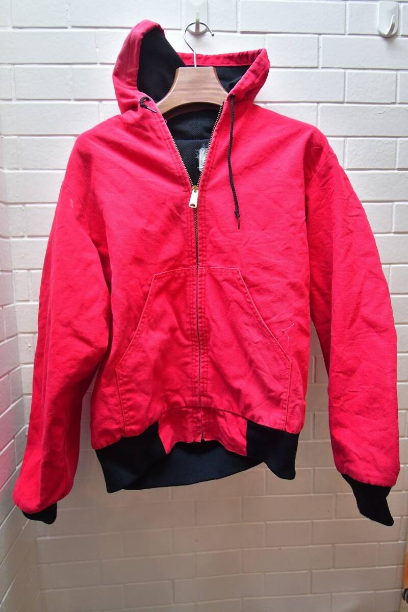 80s ビンテージ KEY IMPERIAL キーインペリアル アクティブジャケット MADE IN USA サイズ L ダックパーカー 赤 黒拍卖