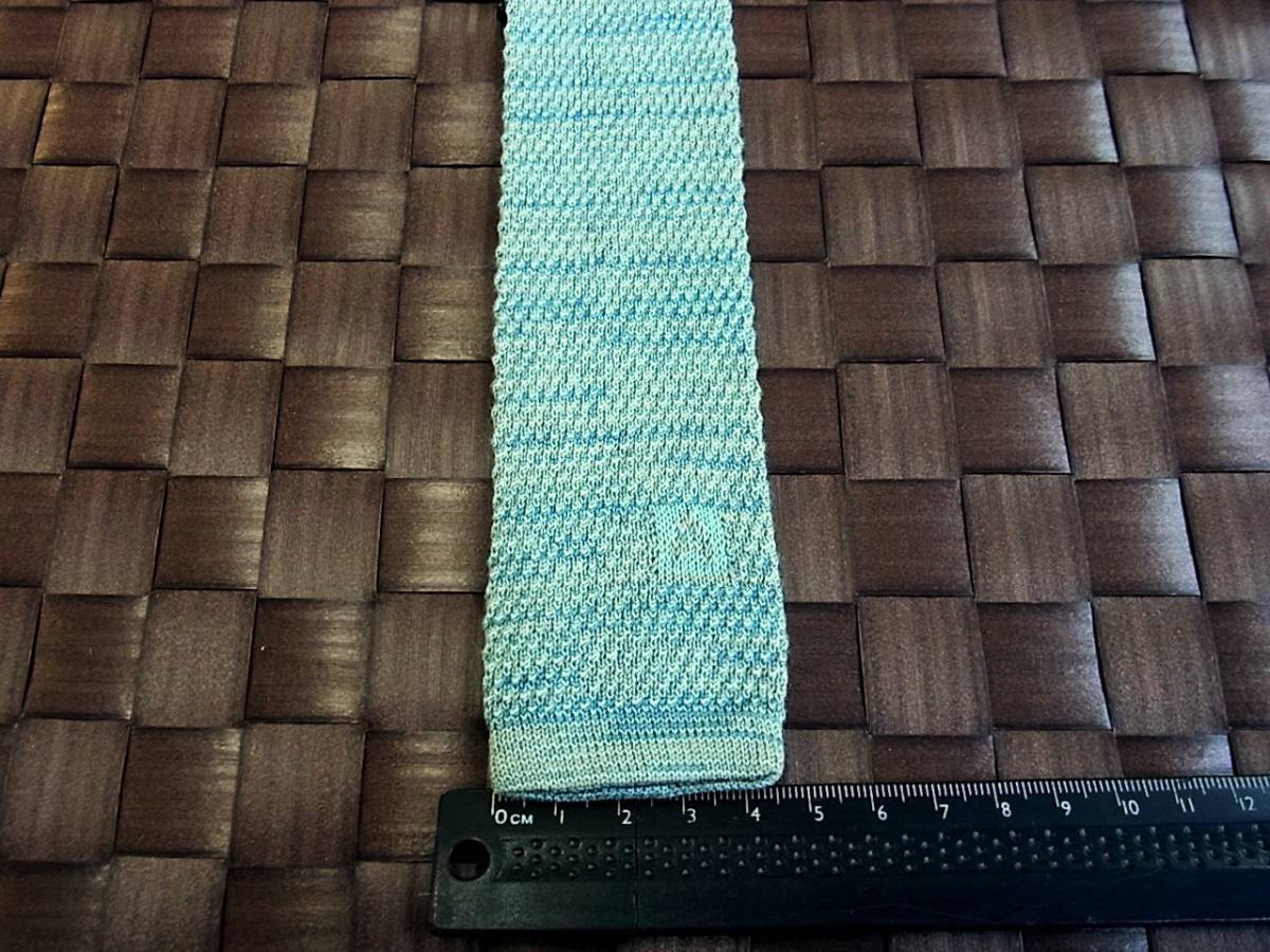 【美品 ニットタイ】0294 高島屋【格子・刺繍】★ネクタイ★●拍卖