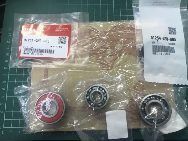 ホンダ タクト/ジョルノ/スーパーディオ/AF24/AF27/AF28/AF30/AF31 縦置2サイクルエンジン■ギアボックス ミッションベアリング&シールSET拍卖