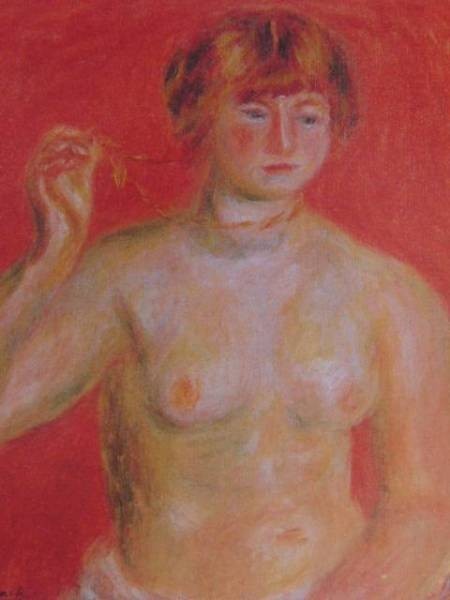 梅原 龍三郎、黄金の首飾り、希少画集画、新品額装付、y321拍卖