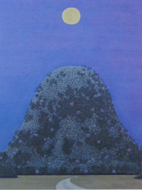 城康夫、『景(春月)』、希少画集より、状態良好、新品木製額・額装付、送料込み、洋画拍卖