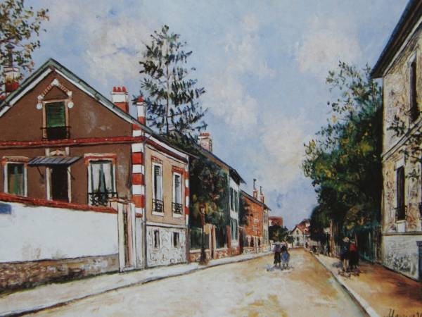 UTRILLO、UNE RUE DE BOURG、海外版超希少レゾネ、新品額付拍卖