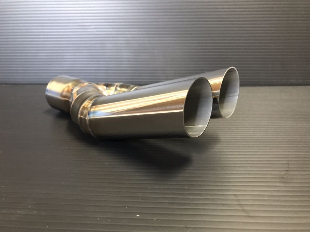 ワンオフマフラー制作用エビ管15度跳ね上げデュアルマフラー出口15度スラッシュカット32φ入口32φジョイント差し込み拍卖