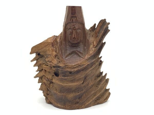 【仏像】 一木彫 『観音菩薩像』 高さ10.2㎝ 一刀彫/自然木/木彫 N1222C拍卖