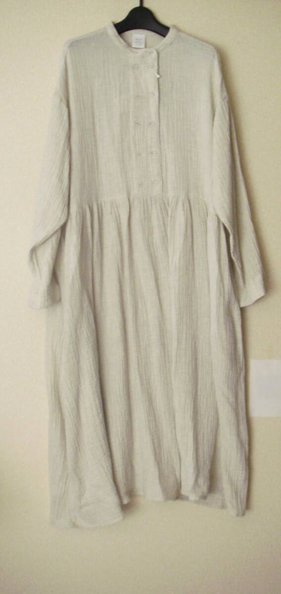 ista-ire イスタイーレ ダブルガーゼ ダブルボタンワンピース   ナチュラル  ナチュラン拍卖