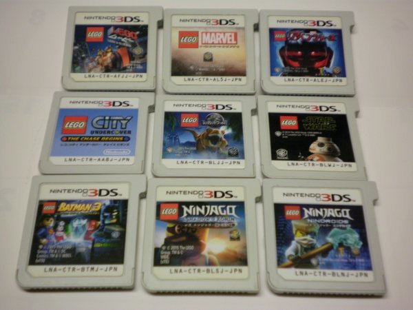 3DS レゴ スター・ウォーズ+ニンジャゴー+アンダーカバー+ムービー+ジュラシック+バットマン3+マーベル LEGO 9本セット(ソフトのみ)拍卖