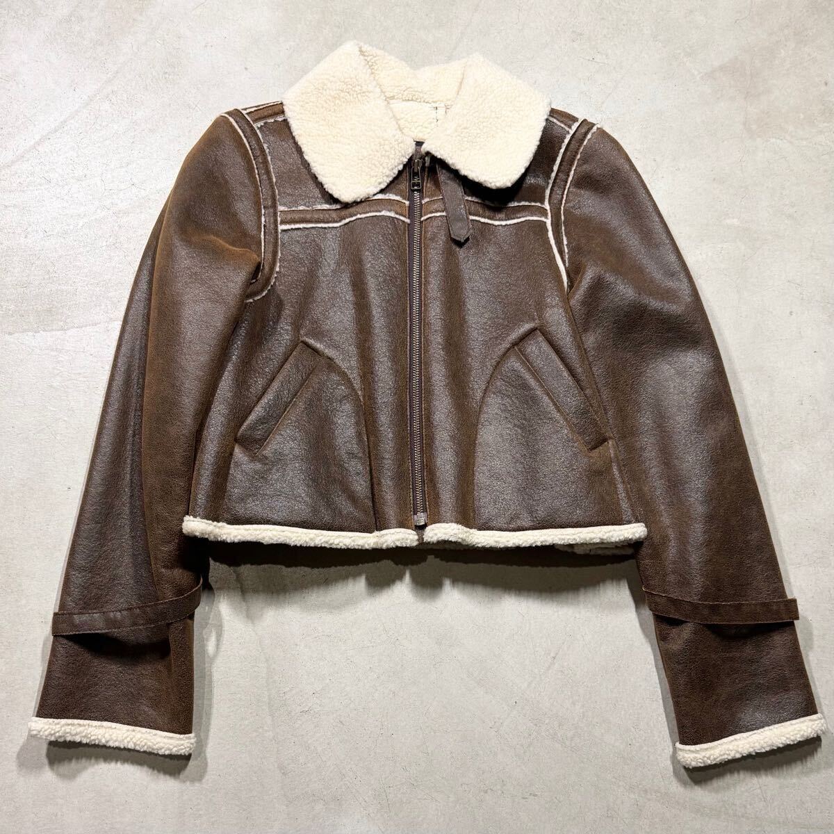 90s 00s Jean Paul Gaultier Archive Short Leather Jacket rare vintage ジャンポールゴルチエ アーカイブ ショート丈 レザージャケット拍卖