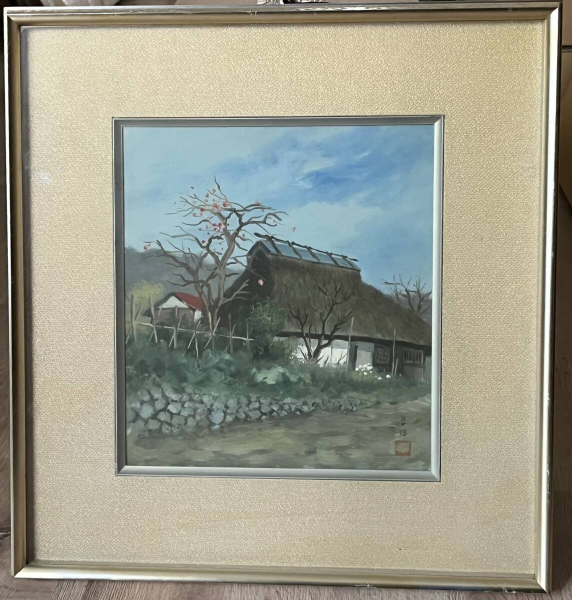 【模写】 油彩画 風景:縦44.5㎝×横41..5㎝×厚み3㎝ 拍卖