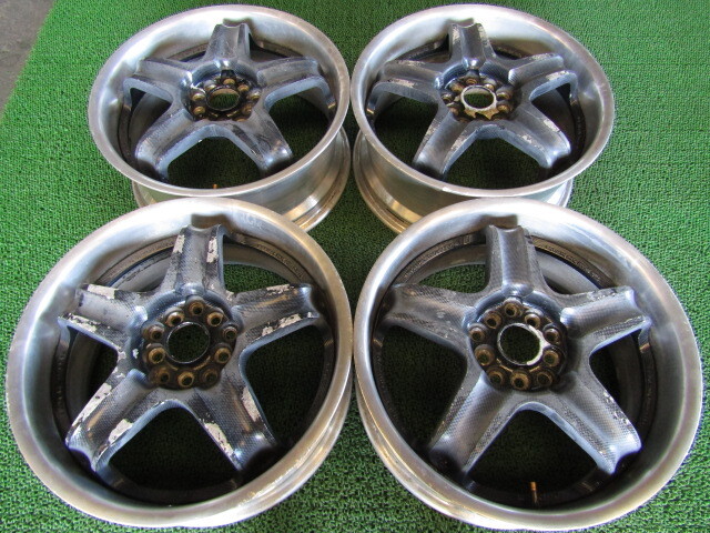 D4972 weds sport RS-5 SS 17インチ 7J+50 100/114.3-5H 4本セット ジャンク 修正ベース アルテッツァ アコード インプレッサ レガシィなど拍卖