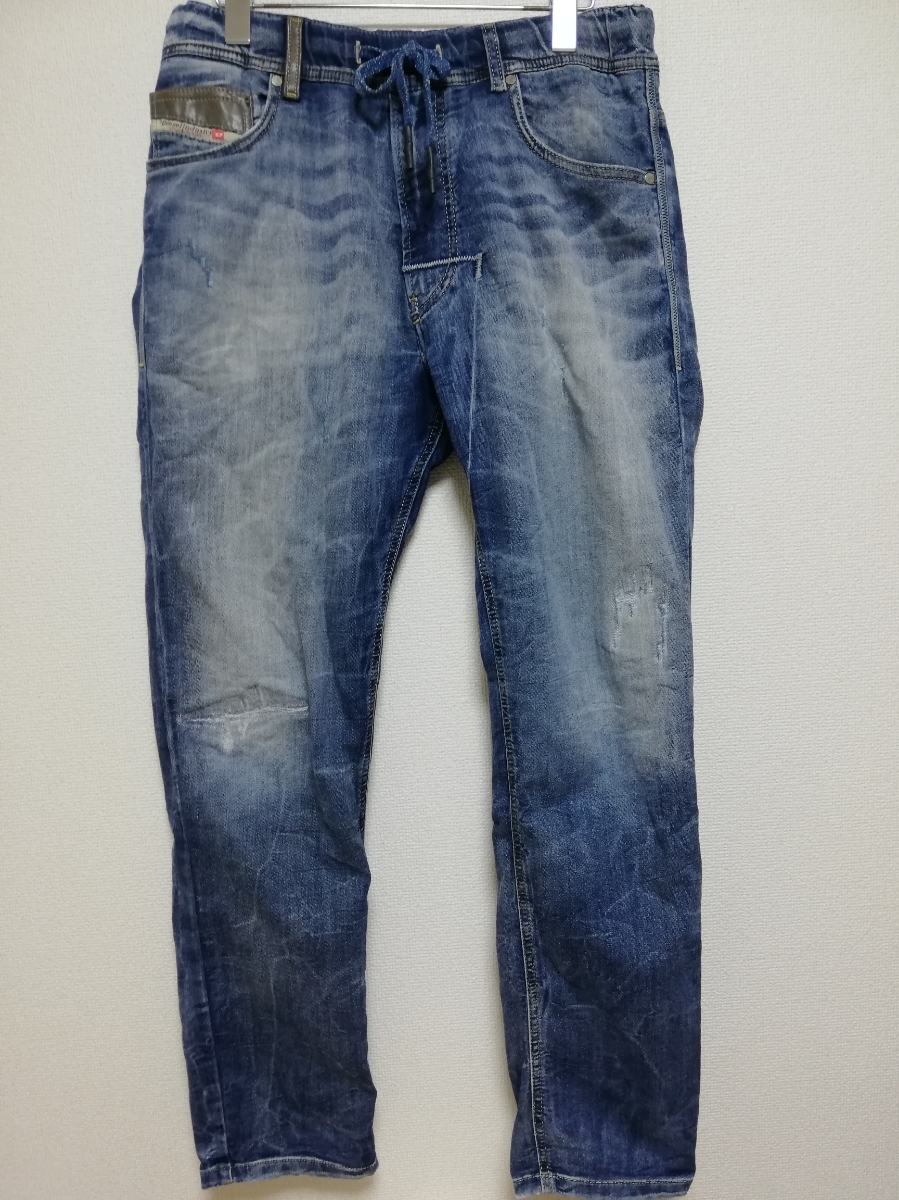 【即決】DIESEL JOGG JEANS NARROT-NE 0606D 28 リペア加工 スウェット デニム パンツ 拍卖
