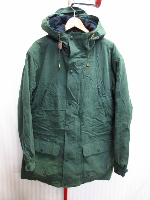 LLBEAN 90sヴィンテージ 裏ウール地マウンテンパーカー メンズM 緑系 中綿ジャンパー 防寒パーカー アウトドアフーディージャケット12064拍卖