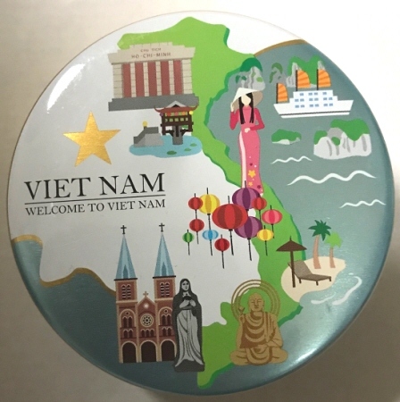 即決!レア☆風月堂コレクターさんへ☆「WELLCOME TO VIET NAM」ゴーフル缶拍卖