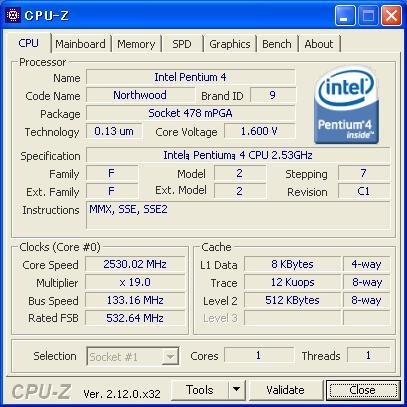 INTEL Pentium4 2.53 GHz Socket478 Northwood 中古正常品拍卖