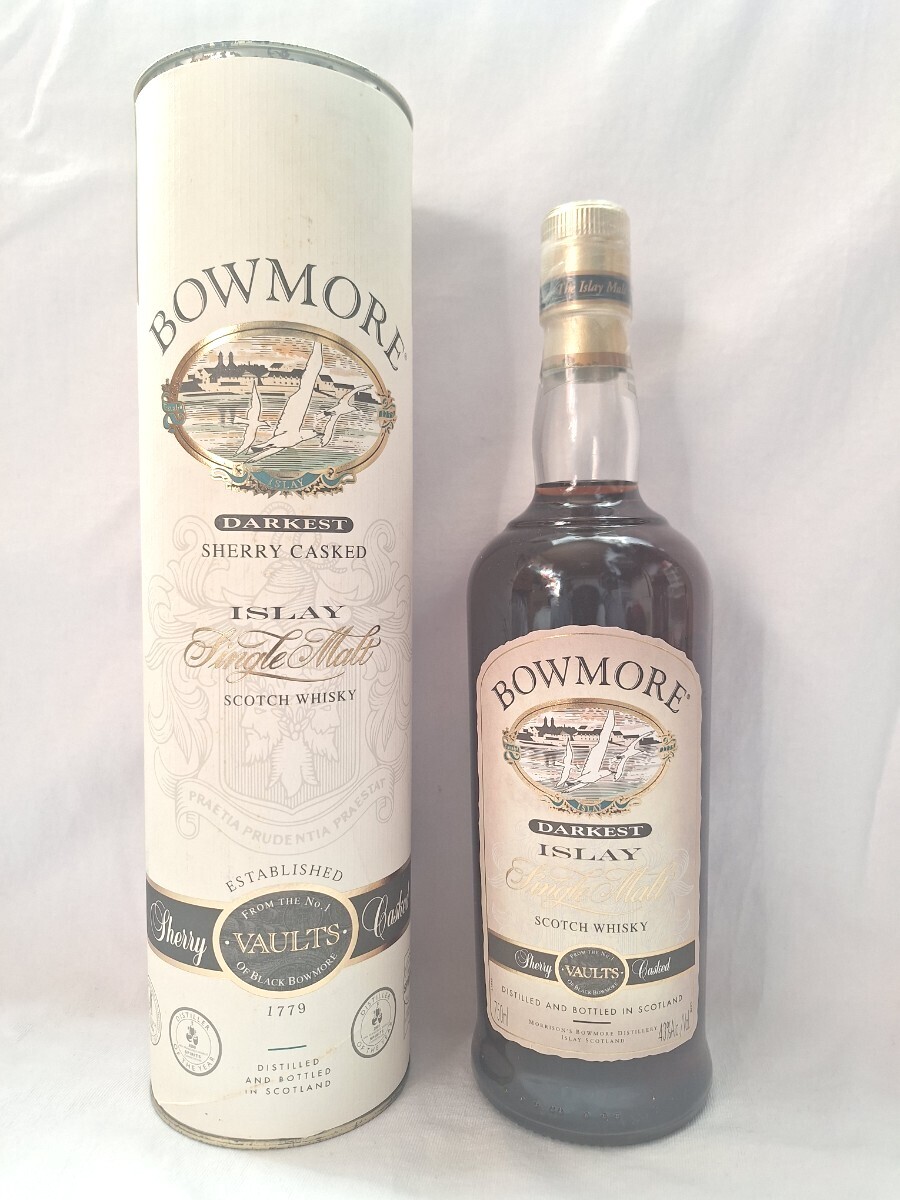 90年代流通 BOWMORE DARKEST ボウモア ダ-ケスト アイラモルト 希少 旧ボトル シングルモルトウイスキー 拍卖