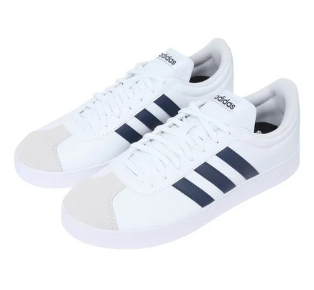 ★即決★adidas アディダス スニーカー VLコートベース M ホワイト×ネイビー ID3709 24.5cm(US6.5) goout ラスト1足拍卖