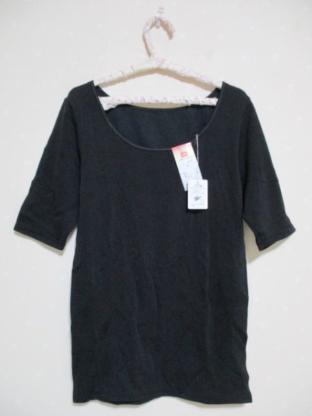 ☆彡★トリンプ★5分袖インナー 黒☆L 41225拍卖