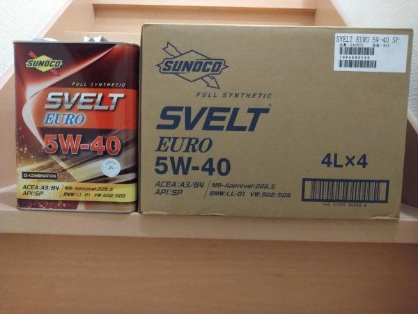 SUNOCO SVELT EUROスノコ スヴェルト スベルト ユーロ SP A3/B4 5W-40 4L 4缶 1ケース エステル配合 合成油 正規品拍卖