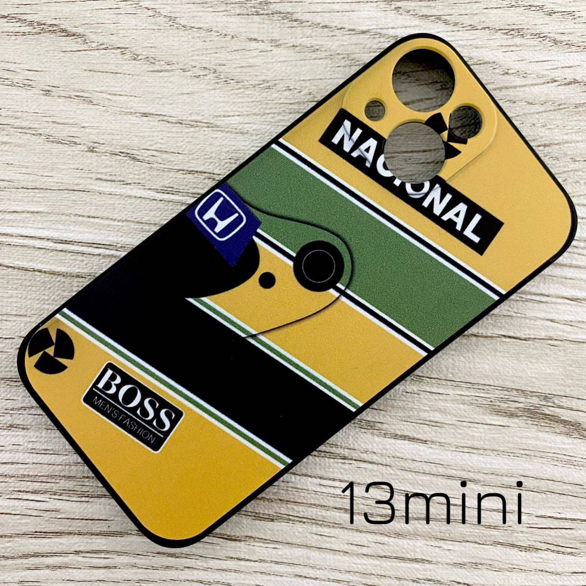 アイルトン・セナ ヘルメット デザイン iPhone 13 mini ケース F1 マクラーレン ホンダ ブラジル スマホ拍卖