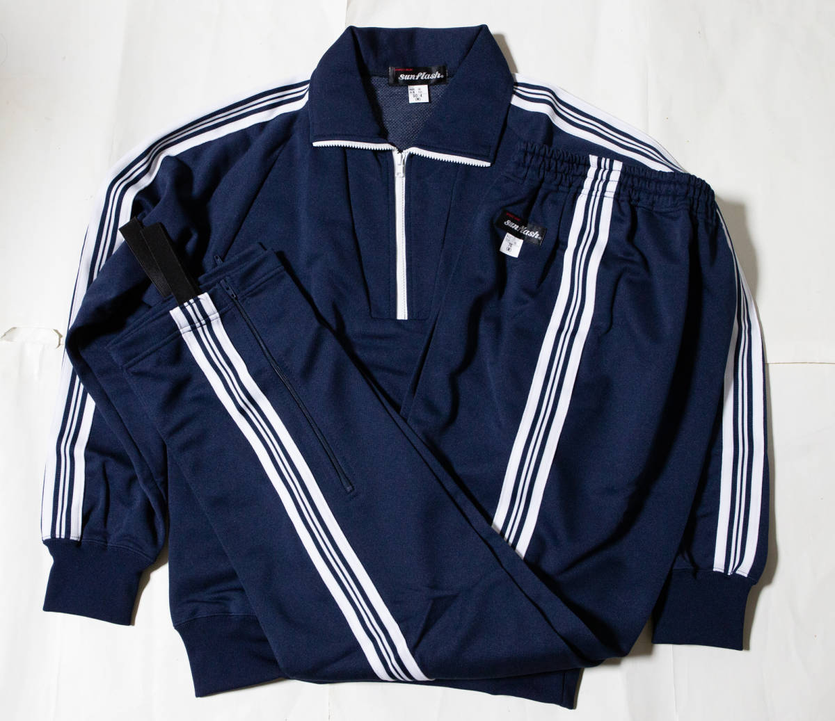 体操服★学校ジャージ上下 紺×白ライン M 未使用品即決!拍卖