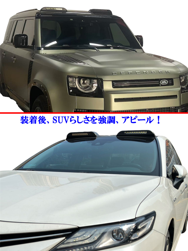 動画付 SUV クロカン ジムニー エクストレイル ランドクルーザー エスクード ディフェンダー ルーフ LED デイライト 雪山 山林走行 6000K拍卖