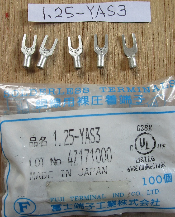 Y形圧着端子 1.25-YAS3  10個拍卖